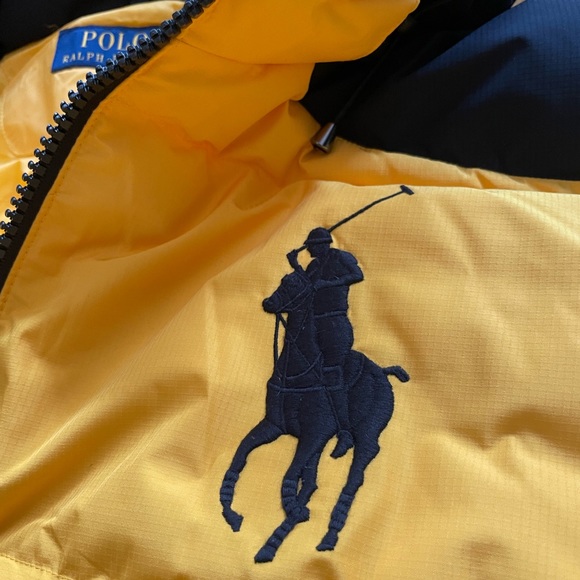 Polo Ralph Lauren Big Pony Puffer Jacket, Yellow and Black - Picture 8 of 10